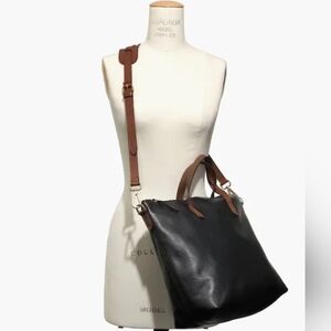 🔥Madewell The Transport Satchel True Black Leather Crossbody Bag HM Monogrammed